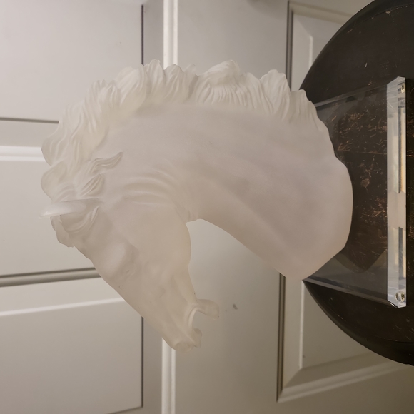 Mid Century Modern Lucite Frosted Horse Head 11" - Picture 2 of 8